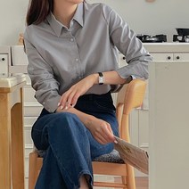 커프스 스타일 그레이 여성 셔츠 남방 여자 블라우스 W097