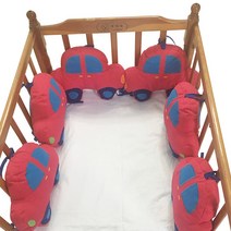 높은 품질 범퍼 침대 만화 자동차 베개 쿠션 범퍼 침대 보호자 침대 범퍼 룸 장식 위한, 01 빨간