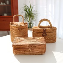 낙타하우스 프리미엄 라탄보관함 3종 택1, 라탄원형수납함(린넨), 1개