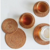 볏짚받침 라탄 볏짚 받침대 공예품 냄비 티코스터 식탁 매트 왕골 볏집 우드 컵 4사이즈, 타원형 30X40CM