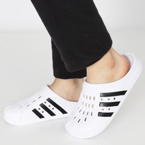 아디다스아쿠아슈즈 슬리퍼 물놀이슬리퍼 일체형 아딜렛 크록 흰검