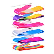 니스포 리듬 체조 리본 4m 5m 6m 스틱포함 체조용 멀티컬러 용품, 색동 6색