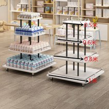 원목 상품 진열대 진열장 문구 식품 쇼케이스 빵집 음료 카페 핸드백 베이커리 신발 제과점, Free, 정사각형 1m 4단 화이트