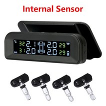 TPMS 타이어 공기압 센서 태양광 무선 USB 자동차타이어 압력 모니터 시스템 스마트 tpms 링 태양열 디지털 시계 lcd 디스플레이 온도 안전 경보, t588내장 센서