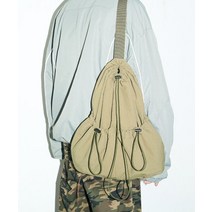 PARTIMENTO 드로우스트링 슬링 백 카키 Drawstring Sling Bag Khaki, ONE