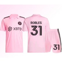 인터 마이애미 팀 반팔 유니폼 리오넬 메시 홈 원정 축구복 반티 단체복, 01.S, 02.블랙