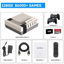 옛날오락기 비디오게임 고전 가정용 게임기 KINHANK-슈퍼 콘솔 큐브 X3 레트로 게임 100000 지원 PSP/PS1/D, 01 EU, 02 128G Gamepad-2