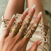 살빠지는 조절 가능한 반지 세트 여성을 위한 꽃 반지 세트 anillos mujer 쥬얼리 bague 여성을 위한 반지 anillo schmuck 액세서리