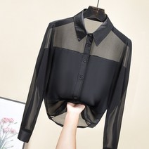 셔츠블라우스 가을 옷 2021 새로운 여성 트렌드 성격 패션 쉬폰 탑 하이 엔드 전문 유럽 상품 슬리밍 하이 엔드 셔츠 하객