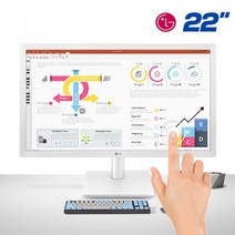 LG 22인치 터치 스크린 PC 터치 모니터 화이트 22MP410W 흰색