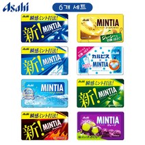 일본 아사히 민티아 mintia 구강청정사탕 에티켓 캔디 50알 8가지맛 6개 세트, 콜드스매쉬3, 칼피스3