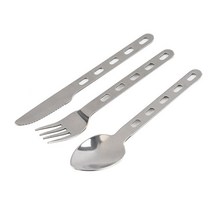 3pcs/set Titanium Cutlery Set Ultra Lightweight Knife Fork Spoon For Home Use Travel Camping Picnic, 01 3PC