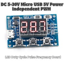 신호발생기 dc 5-30v 마이크로 usb 5v 전원 독립 pwm 발생기 2 채널 양방향 디지털 led 듀티 사이클 펄스 주파수 보드 모듈, 없음