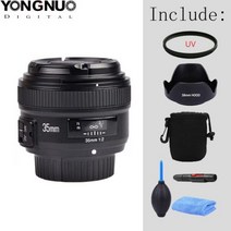 DSLR 카메라 렌즈 Yongnuo-35mm YN35mm F2 니콘 EF 마운트 용 광각 대구경 고정 자동 초점, YN35mm F2N_니콘 | 검은색