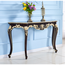 인테리어 엔틱 콘솔 장식장 화장대 앤틱 테이블 슬림 서랍장 예쁜 미니 입식 현관 복도 거실, 조립식, 1.5m 에보니+샴페인골드