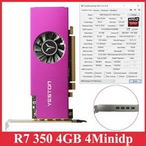 가성비 Yeston Radeon RX 550R7 350RX6800XT GPU 게임용 데스크탑 컴퓨터 PC 비디오 그래픽 카드 VGADVI-DHDMI 호환 PCI-E 3.0, CN_R7 350 4GB 4Minidp