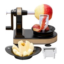 [감자깎는기계] 사과 깎기 과일 껍질 깎는 기계 회오리 감자깎기 깎개, 실버