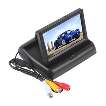 7인치모니터 차량용 후방카메라 접이식 후방 주차 모니터 4.3 인치 TFT LCD 화면 HD 자동차 디스플레이 2 채널 비디오 입력 8 LED 카메라, [01] No Camera