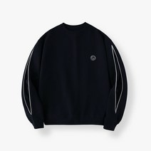 LAFUDGESTORE 라퍼지스토어 파이핑 오버핏 라운드 스웨트 셔츠_Midnight Blue_국내매장정품