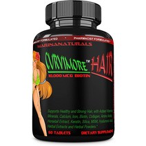MARINANATURALS CURVIMORE 모발 성장 탈모 혼합물. 비오틴 10000mcg 케라틴 콜라겐 실리카 쇠뜨기 35가지 비타민 미네랄 아미노산 및 허브. 60정