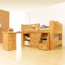 [천삼백케이] [도도] 재댕 엘다원목 벙커침대 계단형, 원목