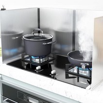 렌지 인덕션 ㄷ자형 가림막 스테인리 키친가드 기름 튐방지 막이, ㄷ자형 40cm x 40cm