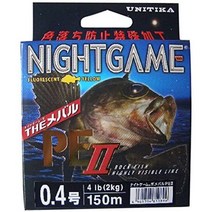 일본직발송 9. 유니치카(UNITIKA) 유니티카 (UNITIKA) PE 라인 나이트 게임 더 메발 PE II 150m 형광 옐로, One Size_0.4호, One Size_0.4호, 0.4호