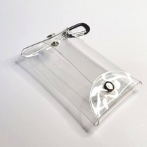 다용도 투명 미니케이스 포토카드 버스카드 동전지갑 가방걸이, 투명PVC홀더, 1개