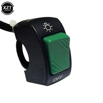 바이크 오토바이부품 오토바이 전동차 수리 스위치 버튼 12V 커넥터 핸들 LED 헤드 램프 스포트라이트 전원, [03] green