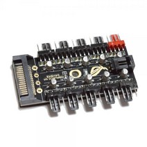 티테크 쿨러 PWM 4핀 10분배 팬허브/T-PWM-SATA10F/SATA 전원공급/4핀 PWM 10포트 확장 분배/3핀-4핀 사용가능, 1개