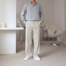 가을 간절기 남자 린넨 버튼레스 반오픈 셔츠 5color