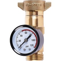 OEBLD 황동 RV 수압 조절기(40-50PSI) 게이지 및 필터 스크린 포함 1.9cm(3/4인치) NH 무연 모니터 물 호스 압력 RV 캠핑카 여행 트레일러 RV 배, RV Water Pressure Regulator