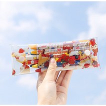 더이쁜 캐릭터 투명 필통 PVC 펜슬케이스 학용품 준비물, 스프링데이
