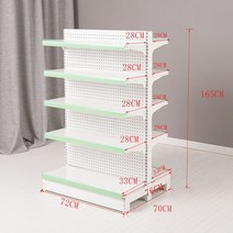 슈퍼 마켓 선반 진열대 벽 편의점 디스플레이 마트 대형, 양면 5층 메인  72 x 70 x 165