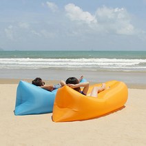 1인용에어쇼파 비치쿠션 튜브 캠핑침대 소파베드 에어빈백, 핑크