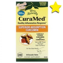 테리내추얼리 Terry Naturally CuraMed 슈퍼ior Absorption 커큐민 강황 Curcumin 100 mg 60 츄어블 정