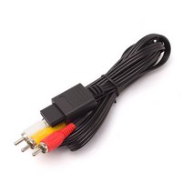 1.8M N64 오디오 TV 비디오 코드 AV to RCA 범용 HD 케이블 SNES/NGC 게임 콘솔 악세사리, [01] Black, 01 Black