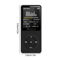 휴대용 MP3 플레이어 1.8 인치 LCD 화면 FM WAV 라디오 비디오 Hifi 게임 영화 전자 책 음악 지원 SD 카드, 02 Black