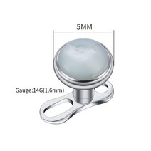 풍 닻 씨앵커 씨앙카 대형 세일링 조류 앵커 바다 부유식 보트 Right Grand ASTM F136 티타늄 14G 더멀 탑 오가닉 아발론 화이트 핑크 쉘 베이스 미세 피부 피어싱, 3.5mm White