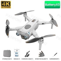 FPV드론 AE6 MAX-프로페셔널 FPV 4K 카메라 드론 듀얼 5G 와이파이 2KM 브러시리스 GPS 쿼드콥터 장애물 회피 RC 완구, [12] White 4K 3B