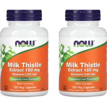 나우푸드 실리마린 밀크 시슬 추출물 터메릭 포함 150mg 베지 캡슐, 120개입, 2개
