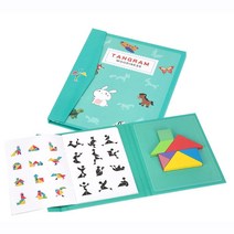 칠교놀이 도형배우기 원목 탱그램자석 영유아 3살 소근육 지능 4살 홈스쿨링 학습