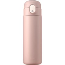 500ml 보온병 물병 스테인레스 스틸 재사용 가능한 보온병 빨대 이중 벽 땀 방지 디자인 누출 방지 및 유출 방지 (회색), 분홍색
