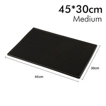 몬스터벌크 미끄럼방지 바매트 고무 미끄럼 방지 PVC 커피 컵 홈 카페에 대한 내열성 드레인, 01 45x30cm-Medium