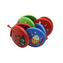 4 개 대 대외 무역 뜨거운 판매 Orff 악기 만화 나무 캐스터네츠 귀여운 울림, 4pc random color