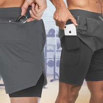파라디 남성 투인원 레깅스 헬스 운동 쿨 반바지