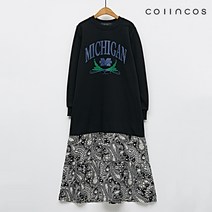 코인코즈 데일리 미시건 페이즐리 기모 롱 원피스 (IY2WOB090)