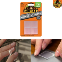 고릴라 초강력 금속 목재 유리 석재 접착 조각 사각 양면테이프 24개입