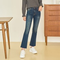 클로니아 본딩기모 블루 워싱 허리스판 이중컷팅 부츠컷진 EM9W21