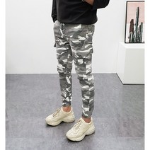 구스마켓 남성용 카모 카고 겨울 기모 반밴딩 조거팬츠 (S~3XL 4Color)